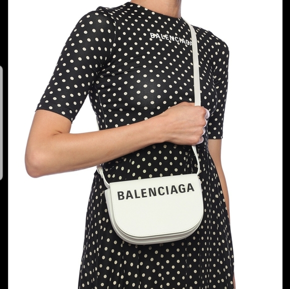 Balenciaga | Bags | Balenciaga Ville Day Whiteblack Crossbody S | Poshmark
